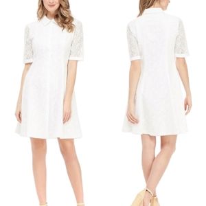 Gal Meets Glam White Lace Fit-and-Flare Dress